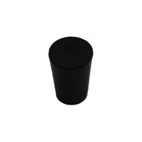United Scientific Laboratory Grade Rubber Stopper, Black SBR Rubber, Size No 0, 17 x 13 x 25mm, 63 per Package, 63PK 259150-0 - main